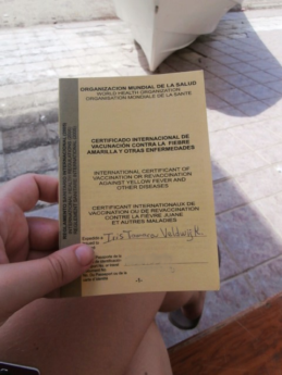 yellow fever vaccine book card world health organization trujillo honduras