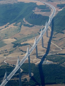 Millau Viaduct france hitchhiking aerial photograph