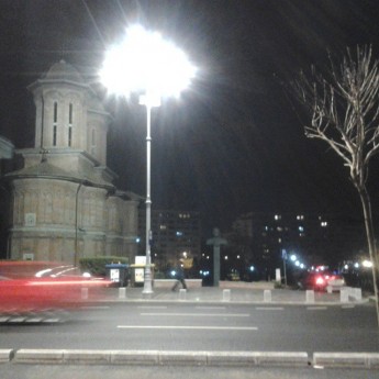 bucharest romania street night church