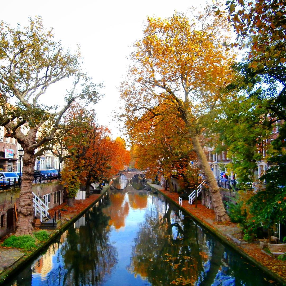 autumn canals of utrecht holland the netherlands