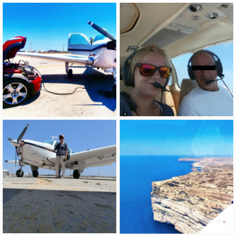 Airplane hitch over Malta private jet hitchhiking