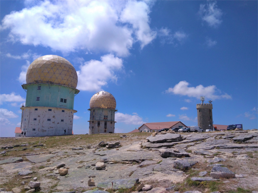 Torre Serra da Estrela Portugal radar station dome summer cheese hitchhiking Porto