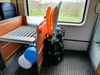 train cologne donaueschingen köln IC inflatable canoe kayak backpack paddle dry bag