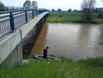 Donau danube dettingen arrival canoe kayak paddle bridge Berg ehingen