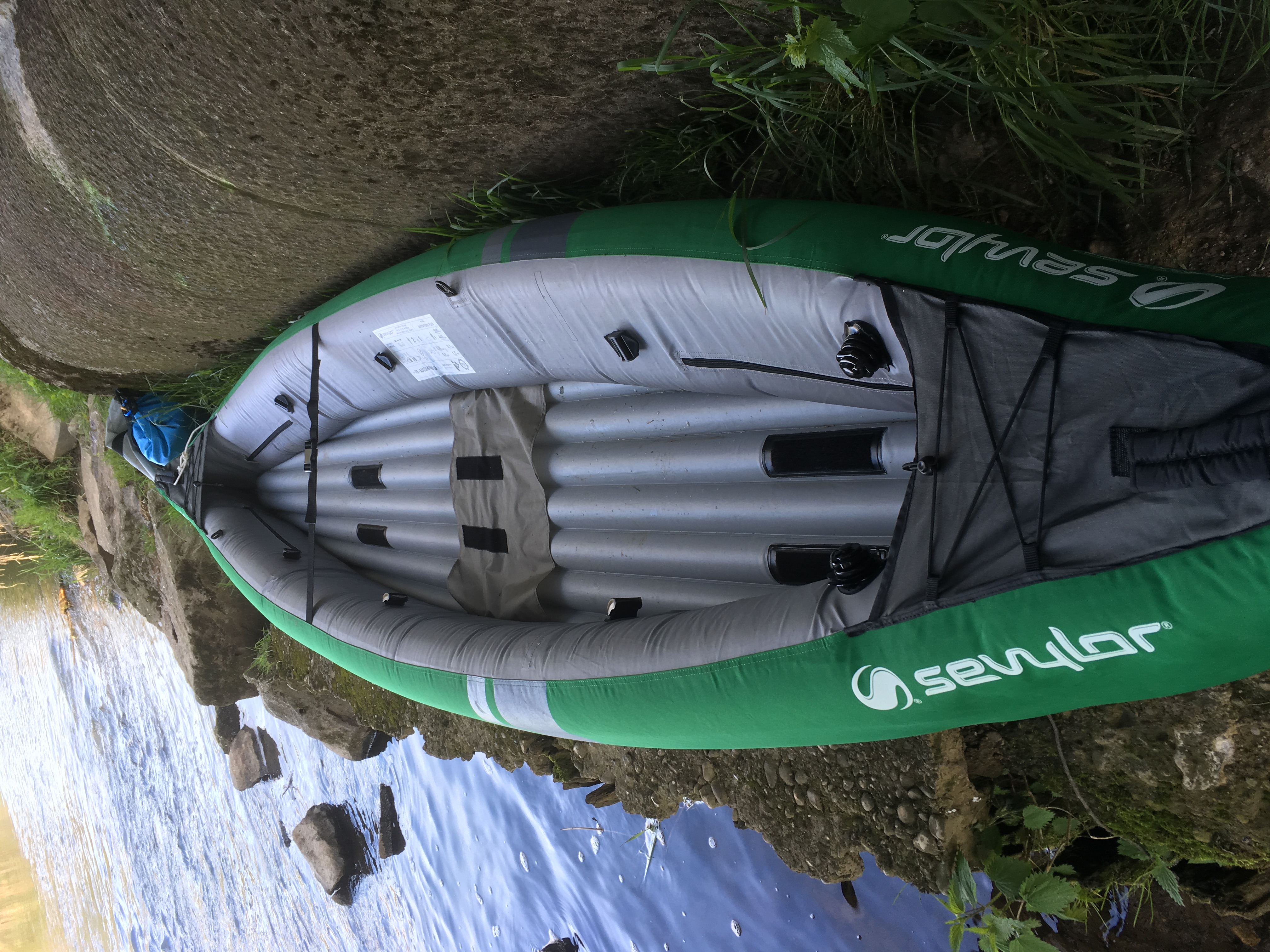 asymmetrical inflatable kayak Sevylor unbalanced boat Danube donau trip paddle kayak canoe