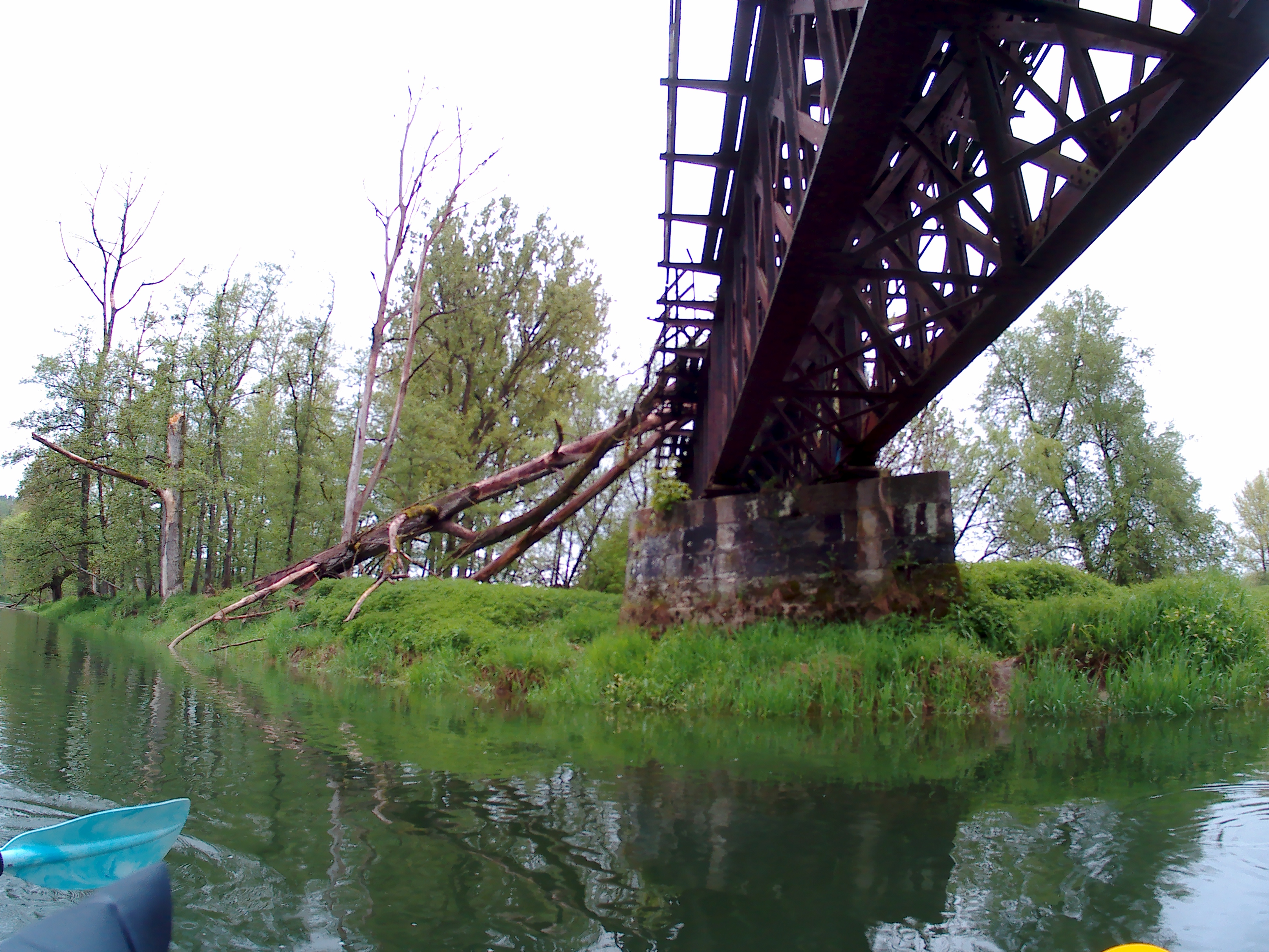 Kayak trip day 5 broken train bridge near Sigmaringen Sigmaringendorf south Germany kayak Danube Donau munderkingen