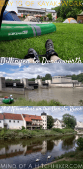 Day 10: after one night on the campground in Dettingen an der Donau, we paddled on to Donauwörth. The weather improved a lot, so we had to share the space on the Danube river with fishermen. #Donau #Dettingen #DettingenanderDonau #Donauwörth #Bavaria #Bayern #Germany #Deutschland #Danube #kayak #canoe #paddling #river #Europe #journey #digitalnomad #portage #travel #inflatablekayak #inflatablecanoe