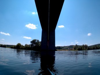 39 Day 15 Kelheim Regensburg bridge highway canoe kayak inflatable Danube Donau Bavaria Germany Bayern