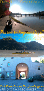 On the 21st day of our kayak trip on the Danube River, we crossed the border from Germany to Austria! As Passau is the three-river city, we first put our boat in the river Inn. #Donau #Inn #Ilz #Dreiflüssestadt #Passau #Germany #Bavaria #Deutschland #Bayern #confluence #river #Danube #Austria #border #bordercrossing #Engelhartszell #Europe #Schengen #Schengenzone #internationalriver