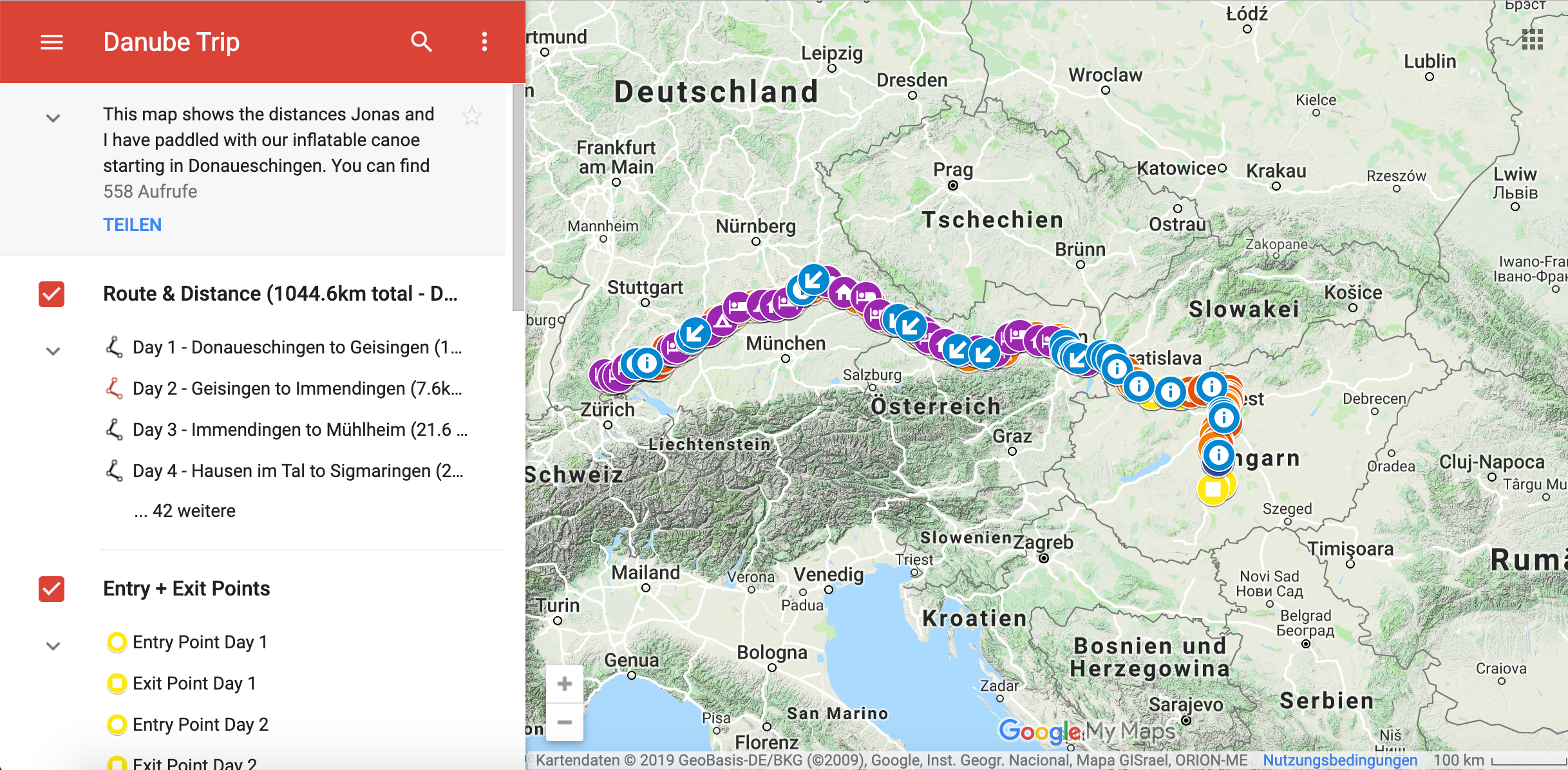 map of europe danube river