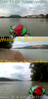 Kayak+work day 34 Haslau an der Donau to Bratislava Slovakia Danube