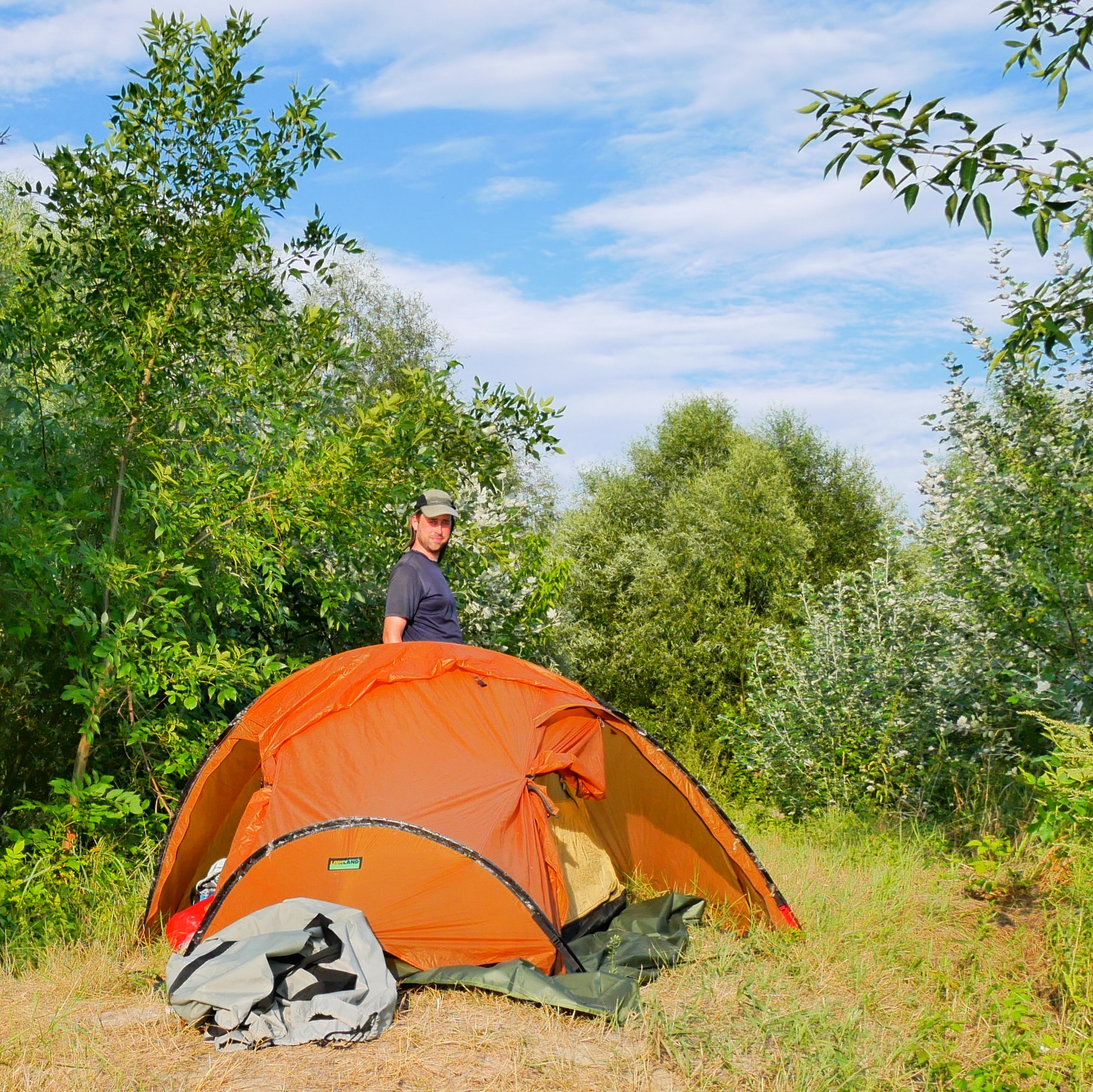 Our tent orange