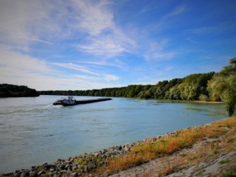 36 cargo ship danube river confluence morava austria slovakia