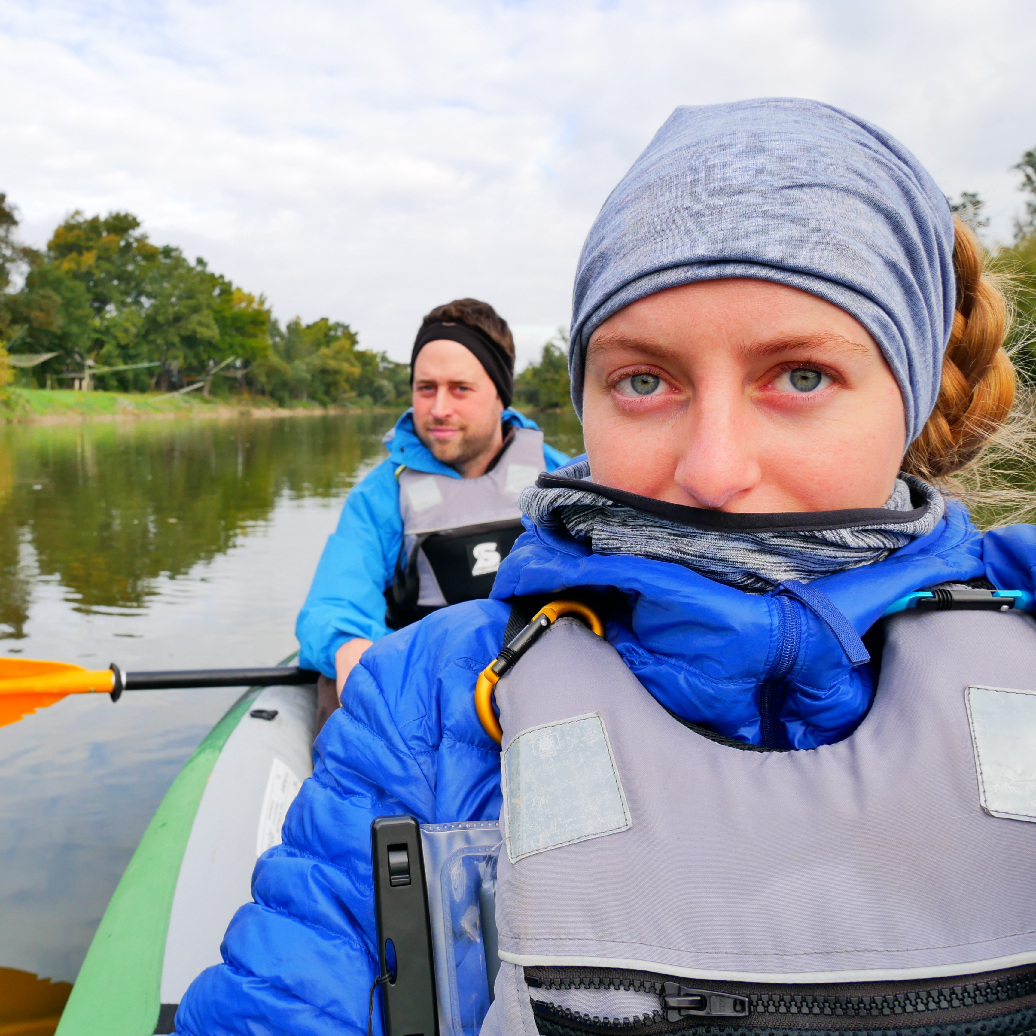 Buff and headband Jonas and I morava paddling