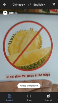 google translate offline camera durian