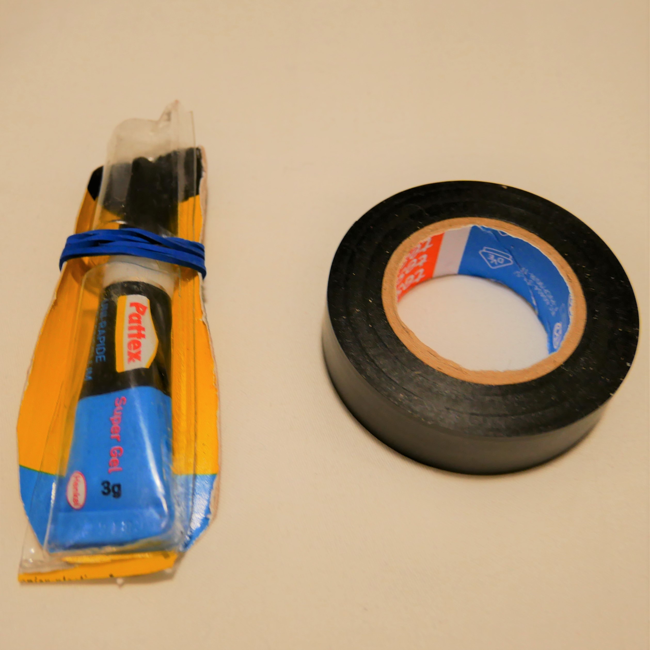 superglue and electrical tape