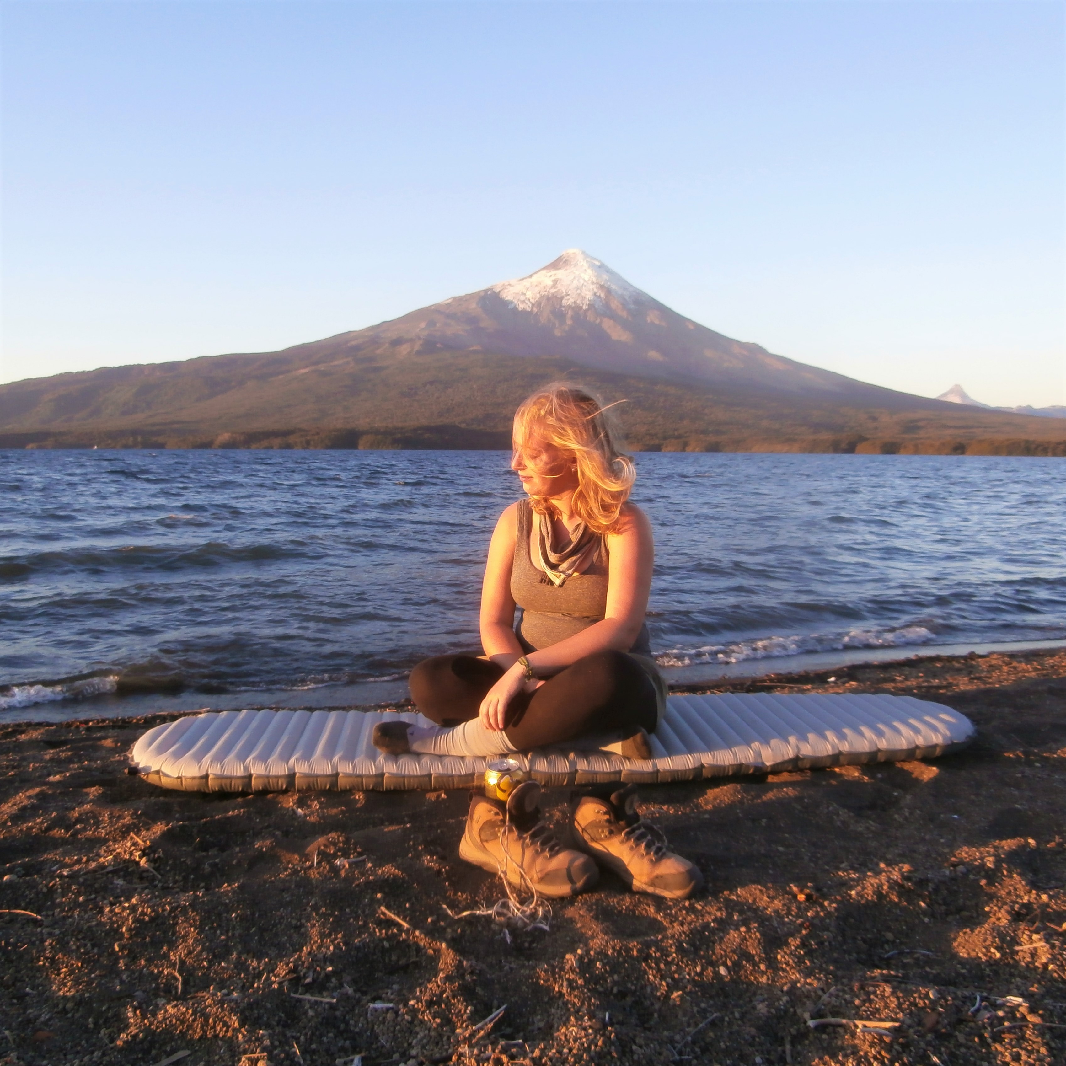 thermarest mattress chile south america hitchhiking gear free camping volcano south andes