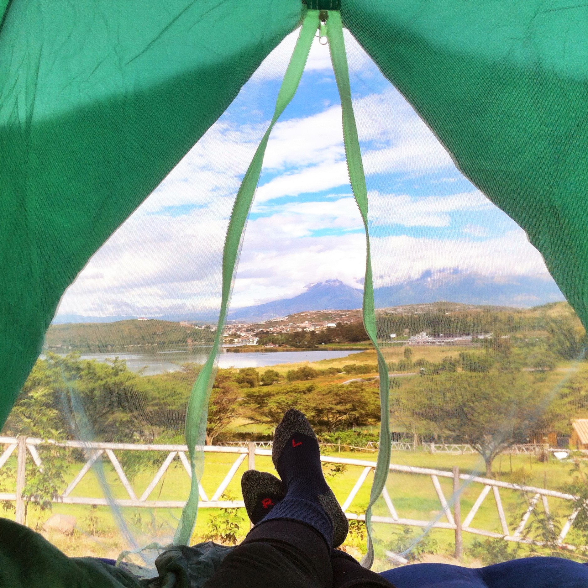 hiking socks hitchhiking tent ecuador south america - square
