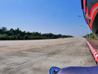 20-lane highway naypyitaw myanmar road freeway concrete twenty wide hluttaw motorcycle day trip