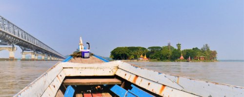 Ferry ride jetty Gaung Say Kyun Shampoo Island Mawlamyine Myanmar