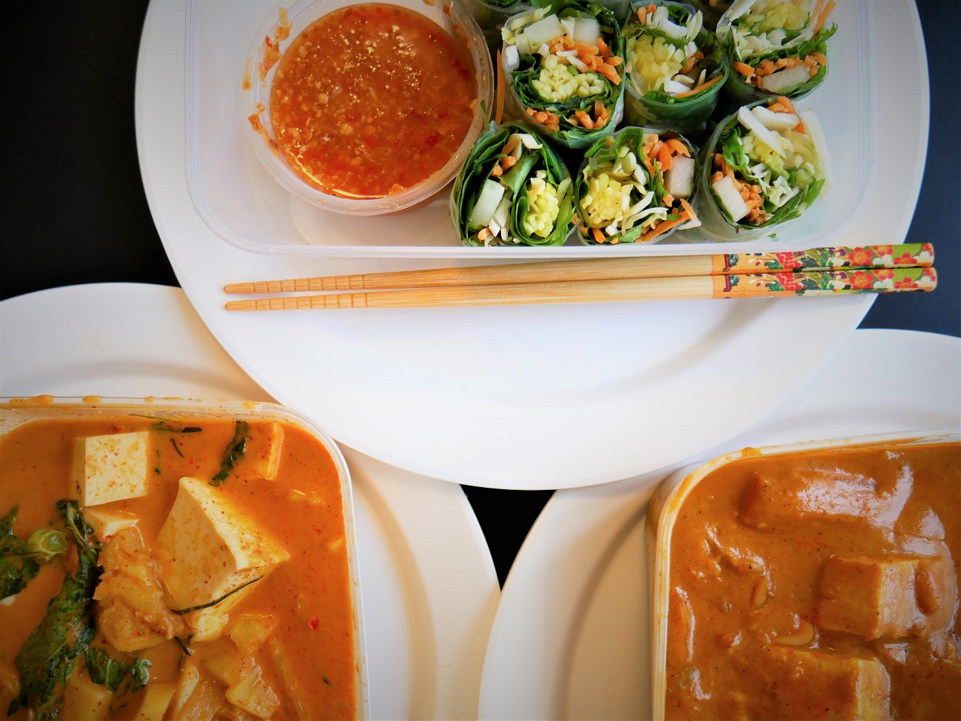 Sukho Thai phanaeng massuman curry penang vegetable rolls