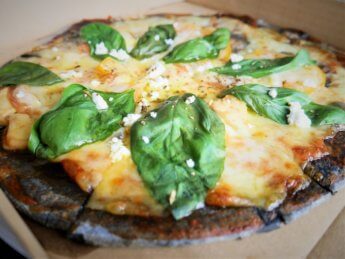 Wheeler's vegetarian four cheese pizza Penang Malaysia charcoal dough