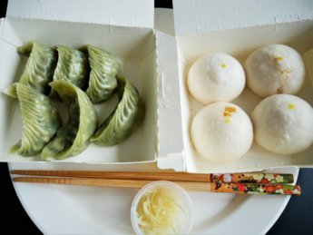 Din Tai Fung vegetarian mushroom vegetable dumplings Penang custard