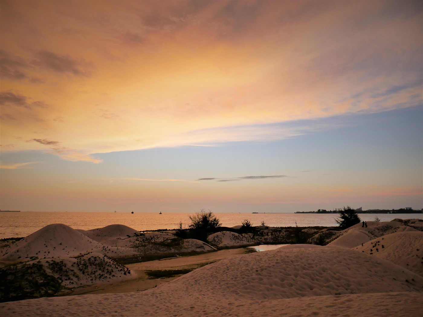 Sunset strait of Malacca Melaka sand dunes