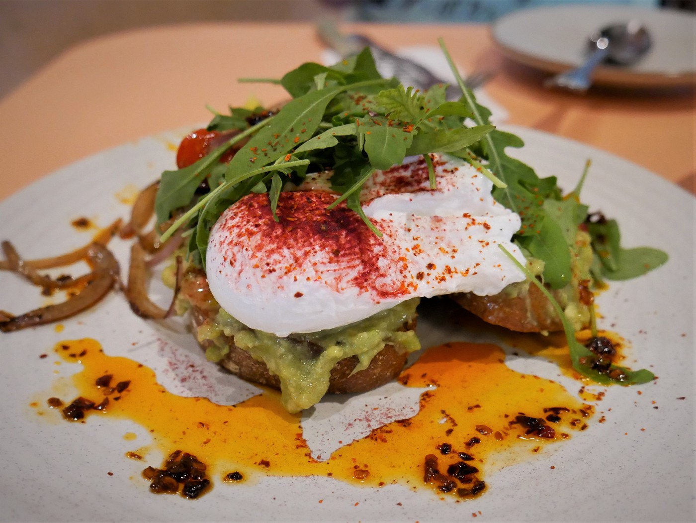 avocado toast with poached egg routine jb malaysia restaurant