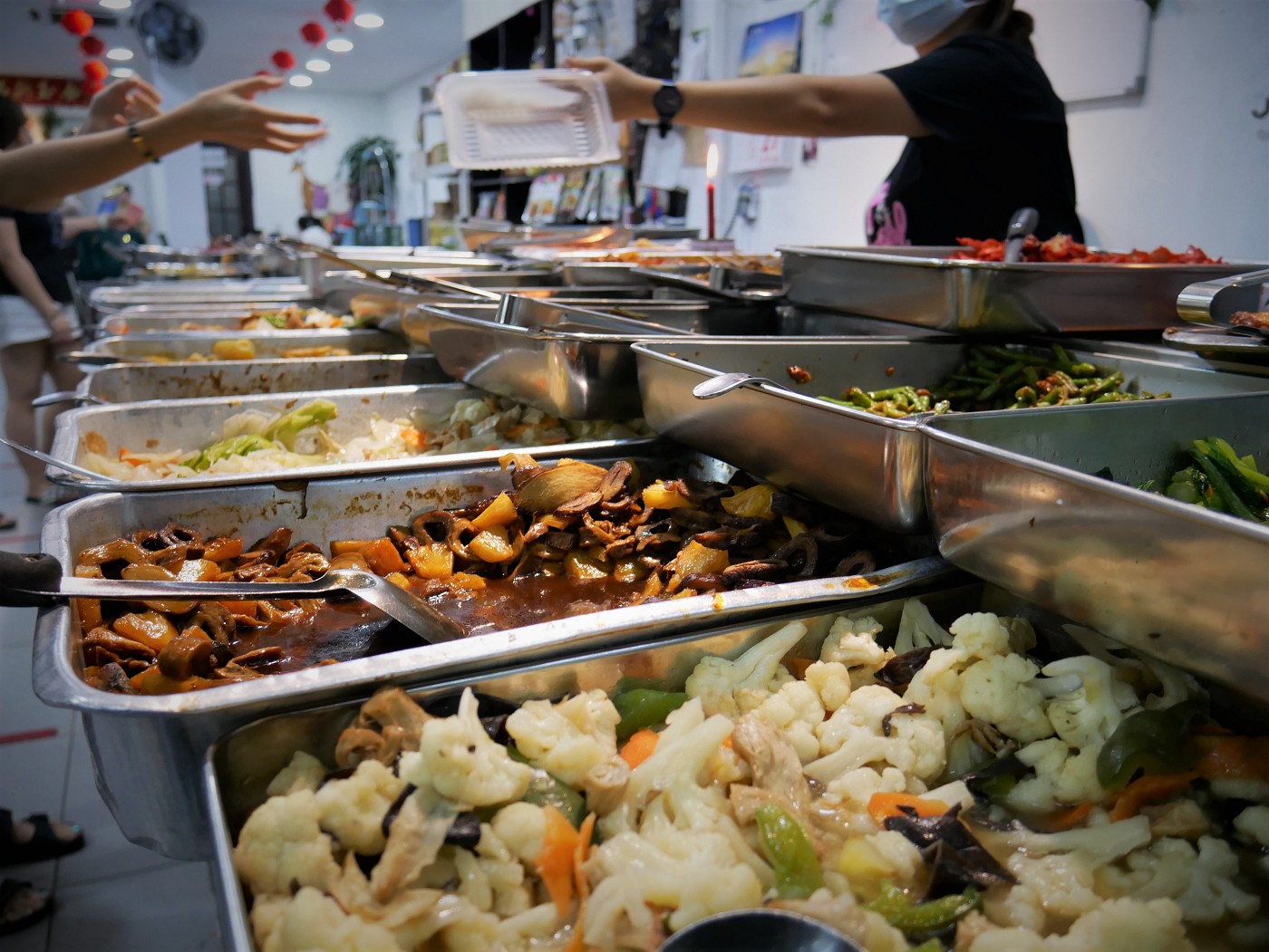 kuai le zhai vegetarian economy rice johor bahru malaysia restaurant buffet
