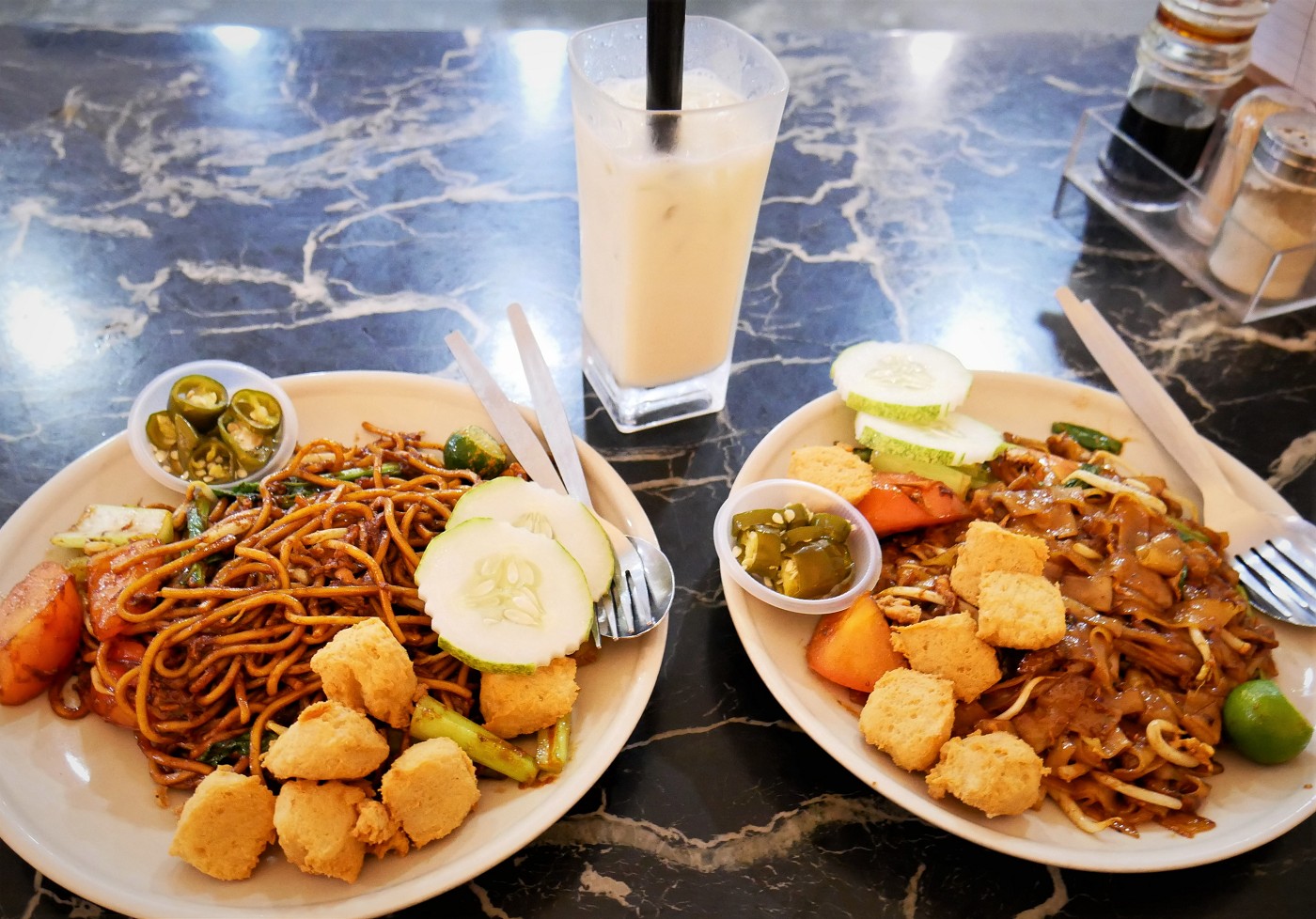 toast and coffee johor bahru vegetarian kuey teow saucy noodles