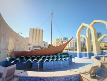 Ajman dry fountain dhow boat