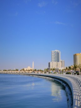 ajman creek harbor marina mosque moon