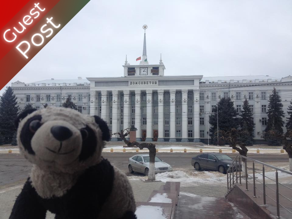 transnistria guest post Heidi Koelle Dom Sovyetsov Tiraspol House of Soviets: Tiraspol with an appearance from Dieter the Panda, my travel mascot