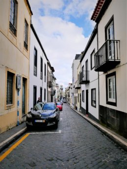 Ponta Delgada narrow streets wheelchair and pedestrian unfriendly