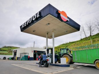 A Repsol Gas station São Miguel island Azores scooter rental motorbike road trip