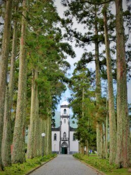 sete cidades church motorbike road trip São Miguel Island Azores