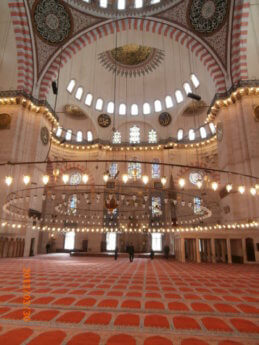 12 interior Süleymaniye Mosque carpet lights prayer room mihrab 2013