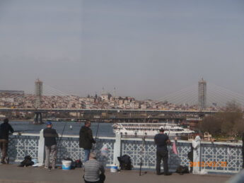 2 galata bridge as seen from t1 tram 2013