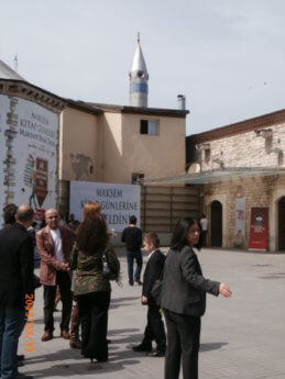 20 old mosque with rocket shaped minaret in taksim square 2013