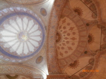 41 ceiling blue mosque during 2013 istanbul city trip sultanahmet
