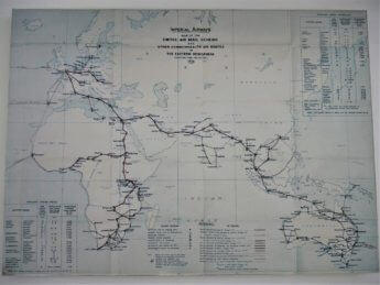 9 old flight map imperial airways mail delivery stop in Sharjah