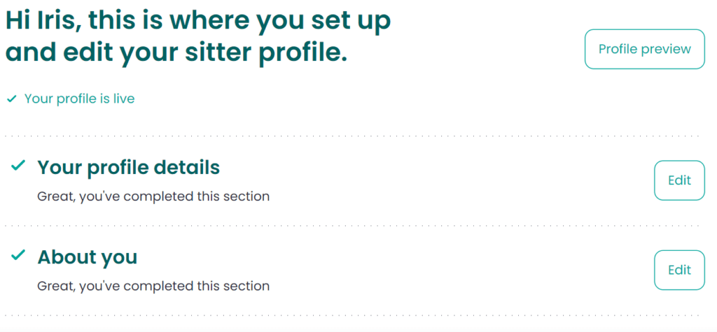 Setting up your THS profile