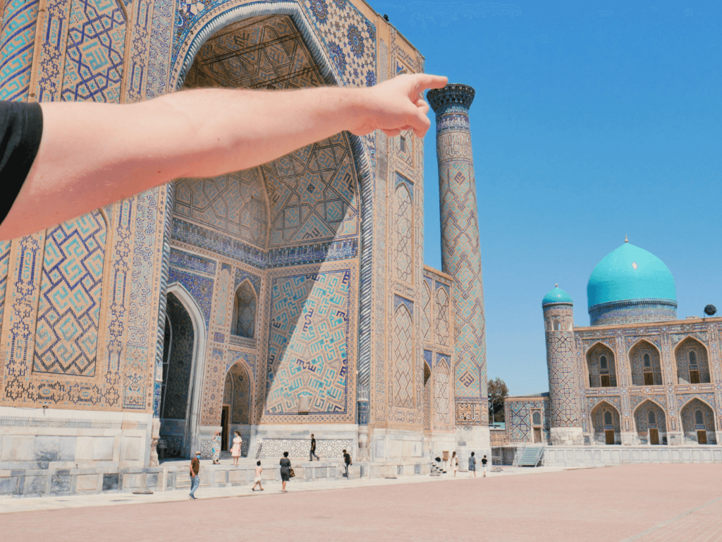 How to Climb the Minaret of the Ulugh Beg Madrasah Registan Samarkand Uzbekistan