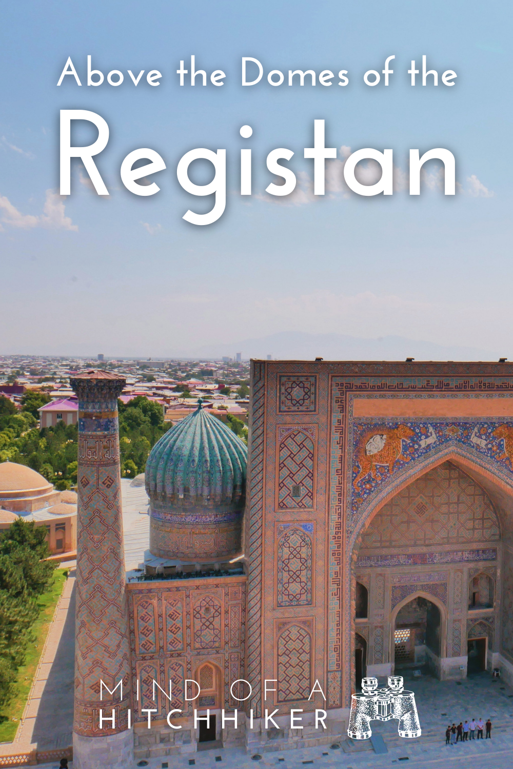Registan Samarkand Uzbekistan Madrasah panorama vista