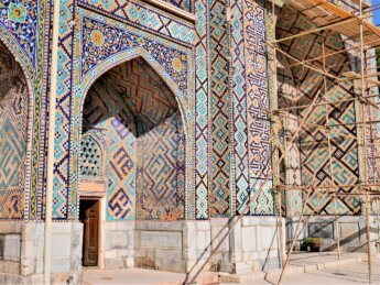 8 renovation madrasah earthquake Samarkand damage