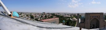 Registan Ulugh Beg Madrasah minaret climb panorama