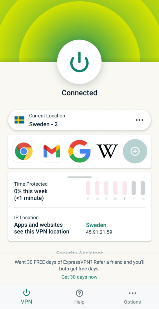 ExpressVPN Sweden