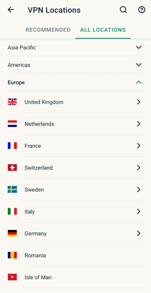 ExpressVPN country selection apps in Ukraine