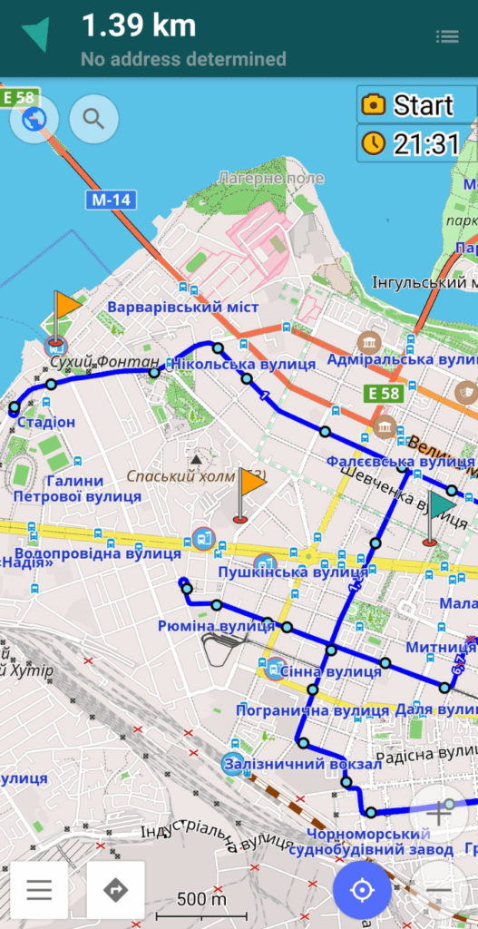 Open street Maps Ukraine Mykolaiv tram lines